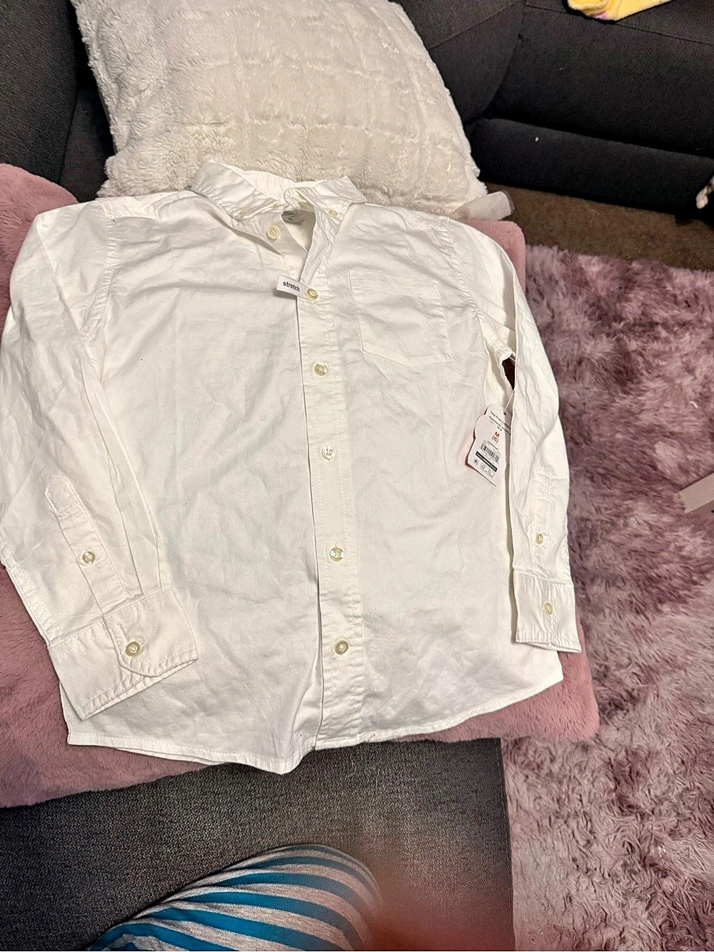 Wonder Nation Boys Long Sleeve Woven Button-Down Shirt White M8